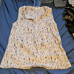 Stylish Women's Sleeveless Top - Beige and Black